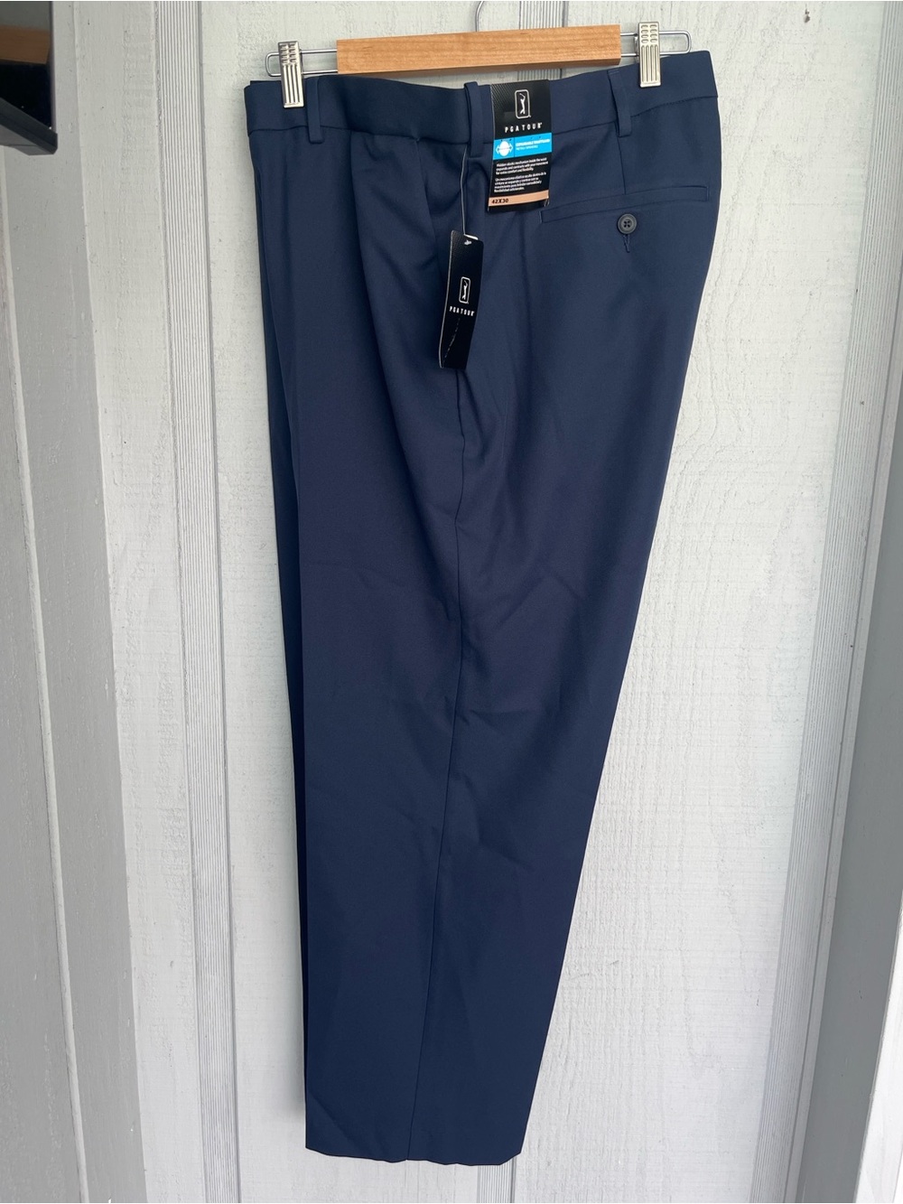 PGA TOUR Men’s Golf Pants 42x30 Navy Expandable Waist Performance Stretch NWT